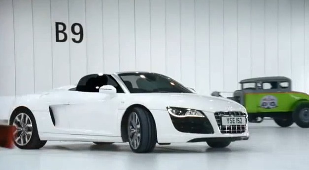 Screencap from the Audi R8 Spyder 'Beauty and the Beasts' ad