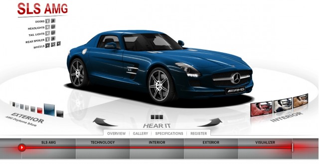 Screencap from the Mercedes-Benz SLS AMG Gullwing microsite