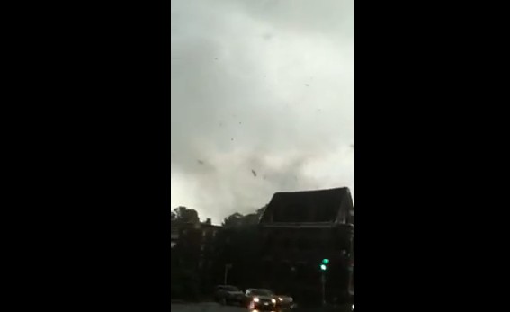 Springfield, Massachusetts tornado from car