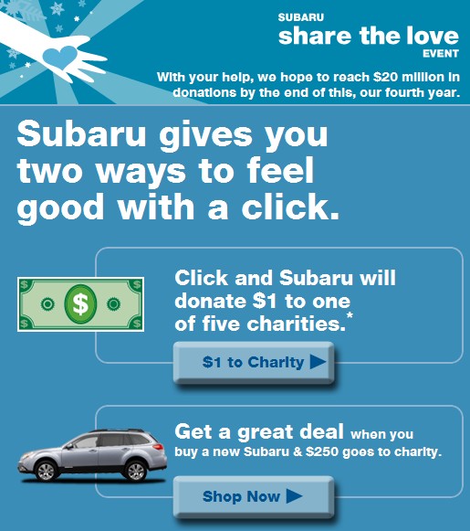 Subaru's 2011 'Share the Love' event