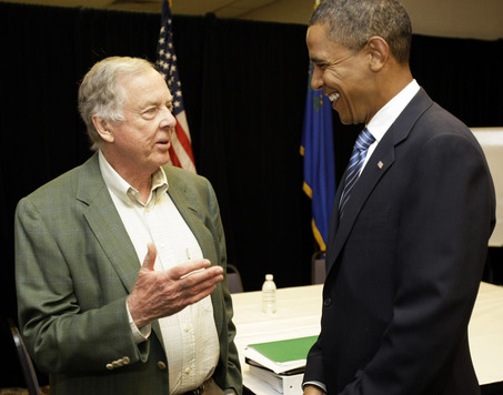 T. Boone Pickens with President Barack Obama