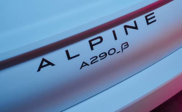 Teaser for Alpine A290 Beta concept debuting on May 9, 2023