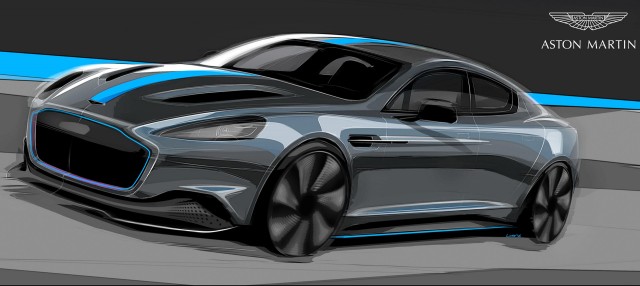 Teaser for Aston Martin RapidE debuting in 2019