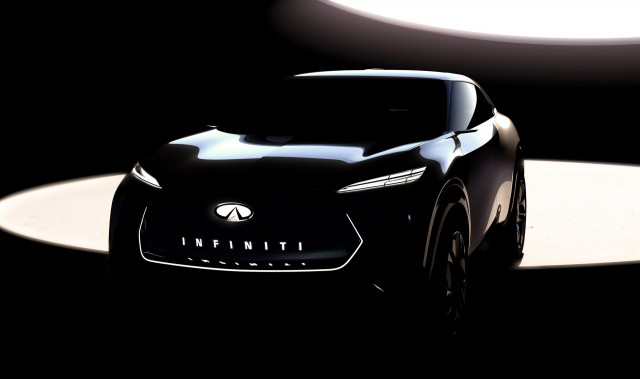 Teaser for Infiniti electric crossover SUV concept debuting at 2019 Detroit auto show