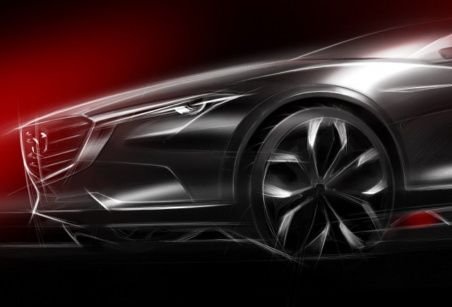 Teaser for Mazda Koeru concept debuting at 2015 Frankfurt Auto Show
