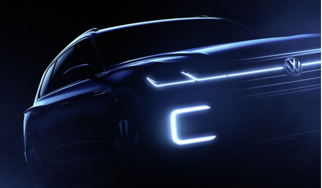 Teaser for Volkswagen SUV concept debuting at 2016 Beijing Auto Show