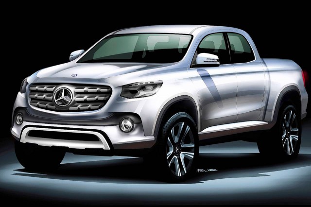 Teaser sketch for potential Mercedes-Benz pickup truck