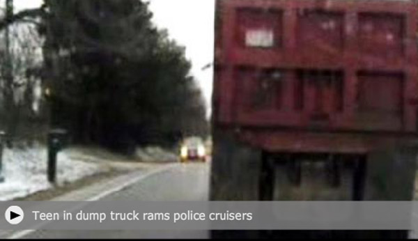 Video Rampaging Teen Takes Police On 52 Mile Chase Using Stolen Dump Truck