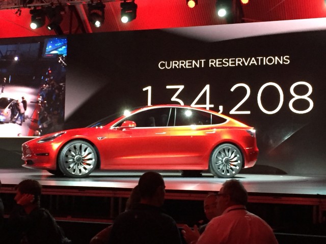 Tesla Model 3 design prototype - reveal event - March 2016