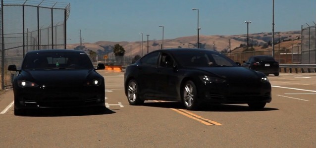 Tesla Releases Trio Test Track Fun Model S Teaser Video Tesla Model S Alpha Build Cars Testing On Track