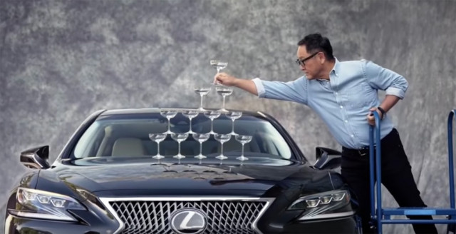 Toyota President Akio Toyoda recreates famous Lexus LS 400 spot from 1989