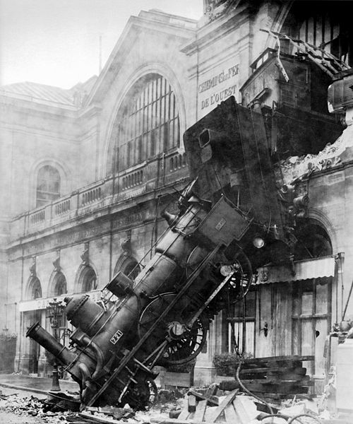 Train wreck at Montparnasse, 1895