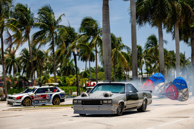 Travis Pastrana drives a Subaru wagon in Gymkhana 2022