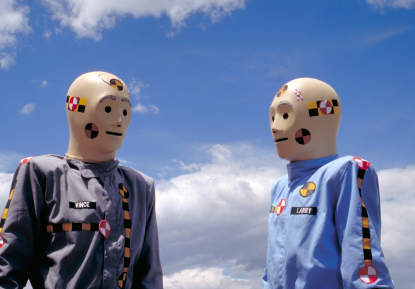 Vince and Larry, the crash-test dummies