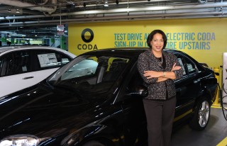 First delivery of 2012 Coda Sedan, at Coda Los Angeles, to buyer "Carmen," March 2012