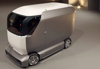 Quadrobot self-driving package delivery vehicle