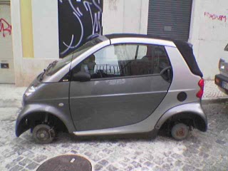 Smart ForTwo stripped by thieves, photo from +Motores