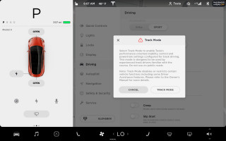 Tesla Trackmode Interface Track Mode released to make more of Tesla Model 3 Performance