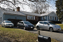 2004 Toyota Corolla, 2006 Toyota Prius, 2015 Nissan Leaf outside home    [photo: John C. Briggs]