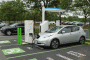 2015 Nissan Leaf fast-charging at Quaker Bridge Mall, Lawrence, NJ   [photo: John Briggs]