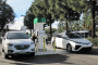 2015 Hyundai Tucson Fuel Cell, 2016 Toyota Mirai at hydrogen fueling station, Fountain Valley, CA