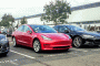 2017 Tesla Model 3 in Tesla assembly plant parking lot, Fremont, CA, November 2017