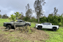 2024 Toyota Tacoma TRD Pro, white, and Tacoma Trailhunter, green