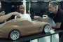 Lewis Hamilton works on a sports car clay model at Mercedes' design studio in Sindelfingen, Germany