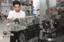 Technician assembling EA888 engine at Volkswagen engine plant in Silao, Mexico