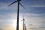 Wind farm outside Fort MacLeod, Alberta, Canada   [photographer: Joel Bennett]